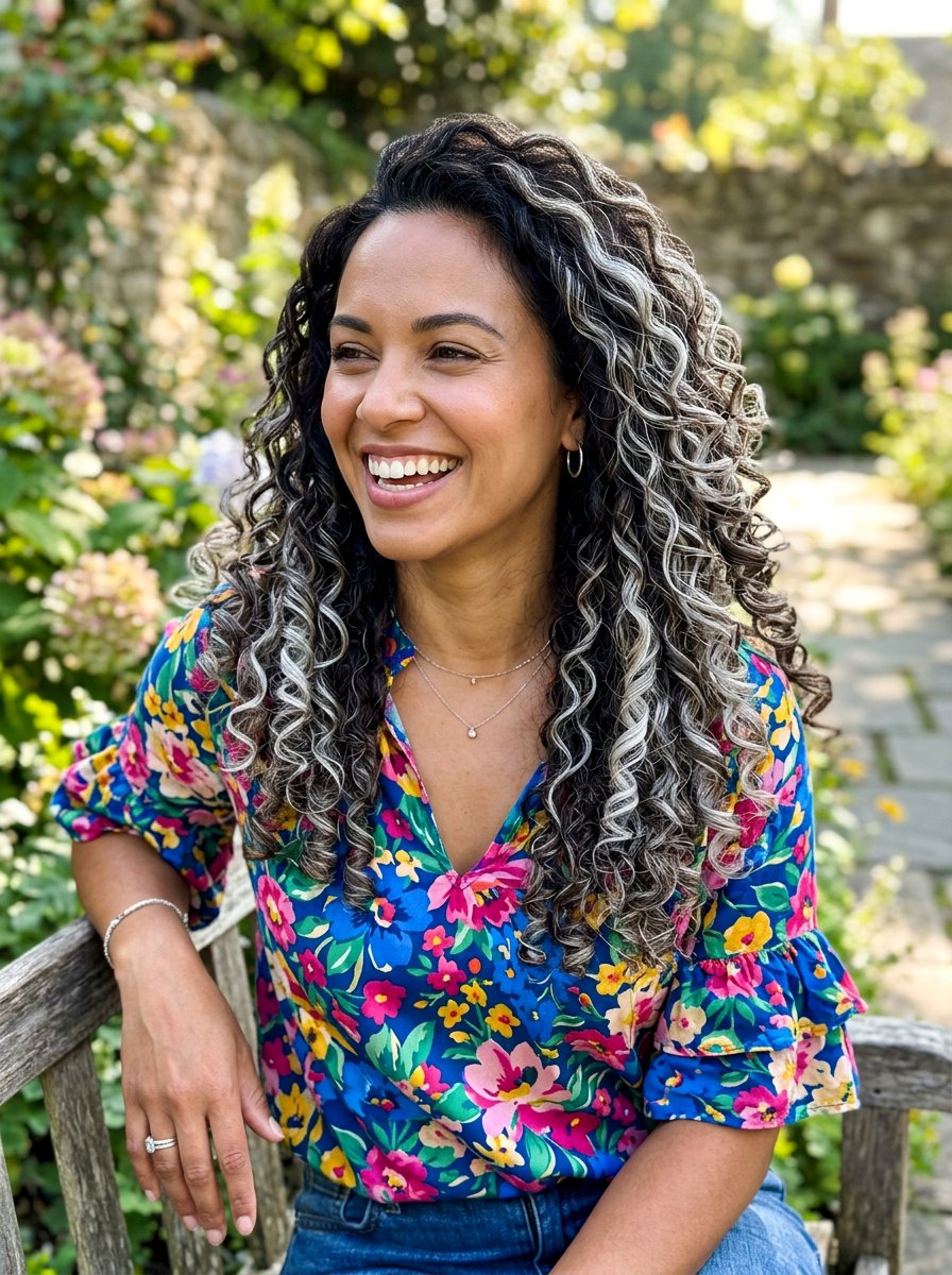 Icy Silver Balayage On Dark Hair Curly - 20 icy silver balayage on dark hair - 20 icy silver balayage on dark hair