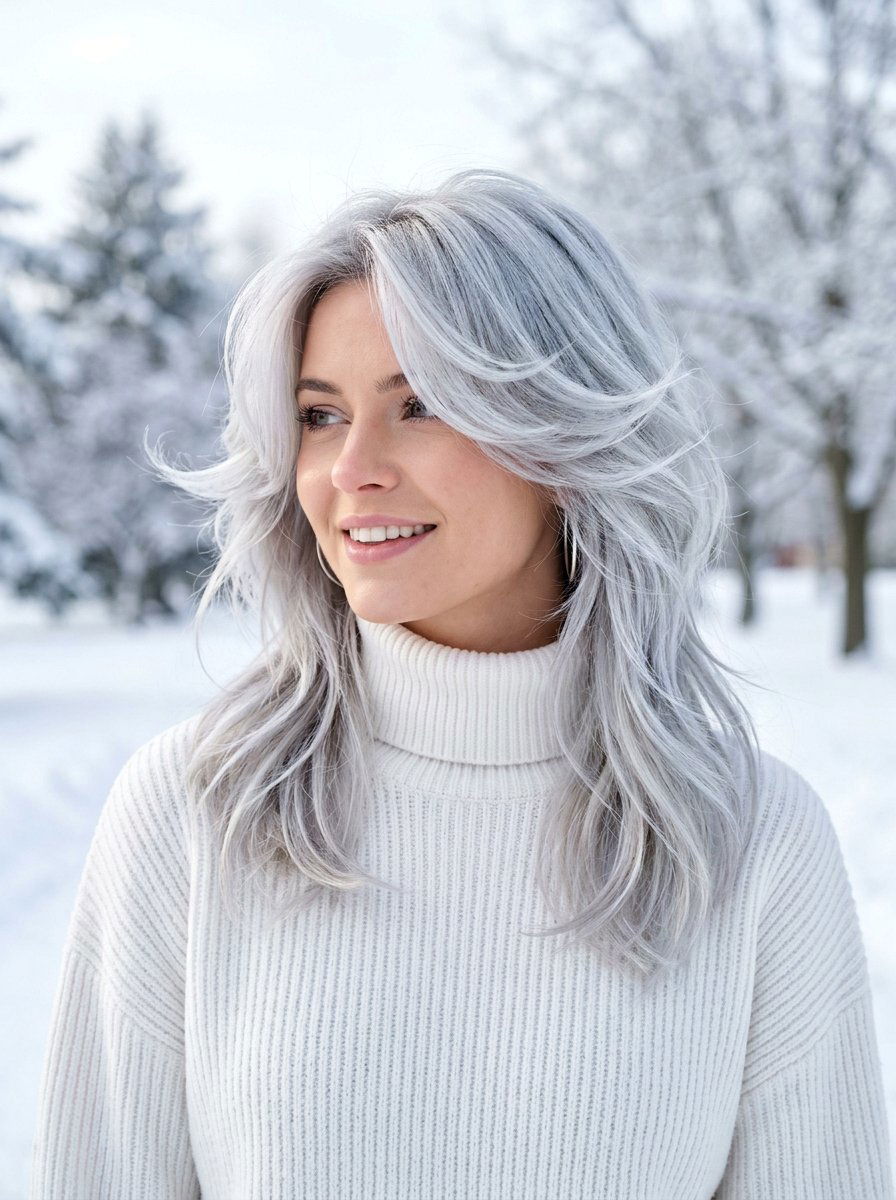 Icy Silver Butterfly Haircut - 20 silver butterfly haircut color ideas - 20 silver butterfly haircut color ideas