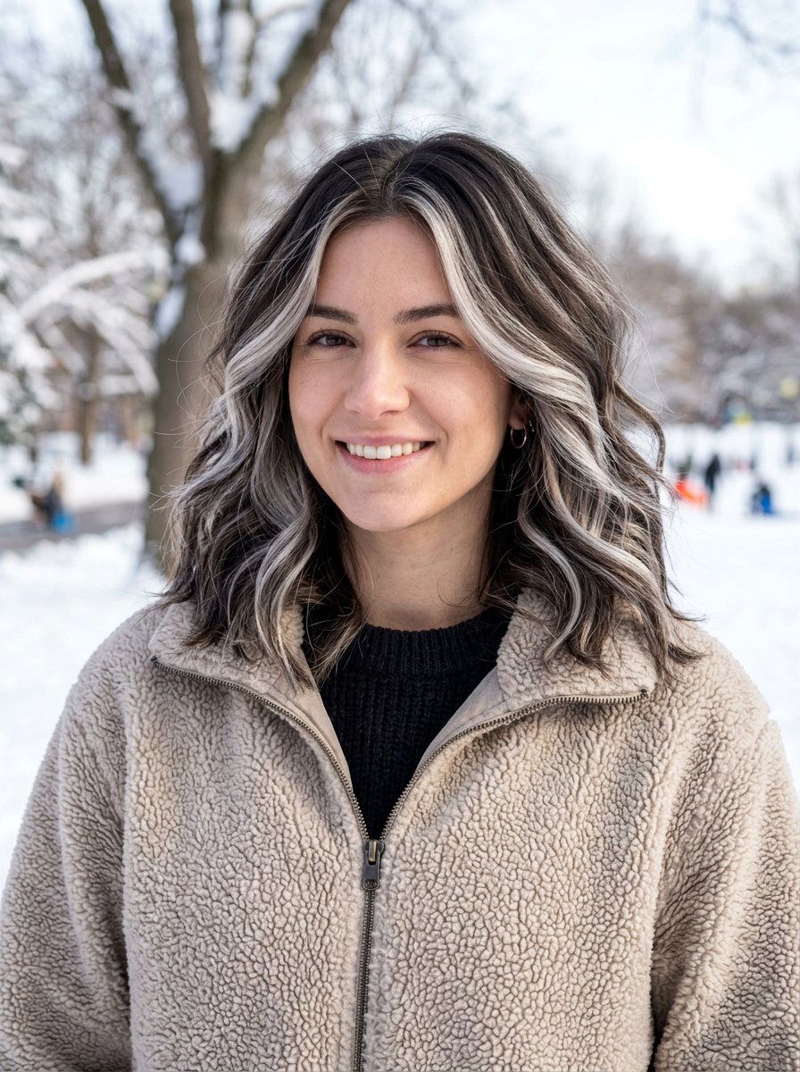 Icy Smoky Brunette Highlights - 20 winter smoky brunette hair color - 20 winter smoky brunette hair color