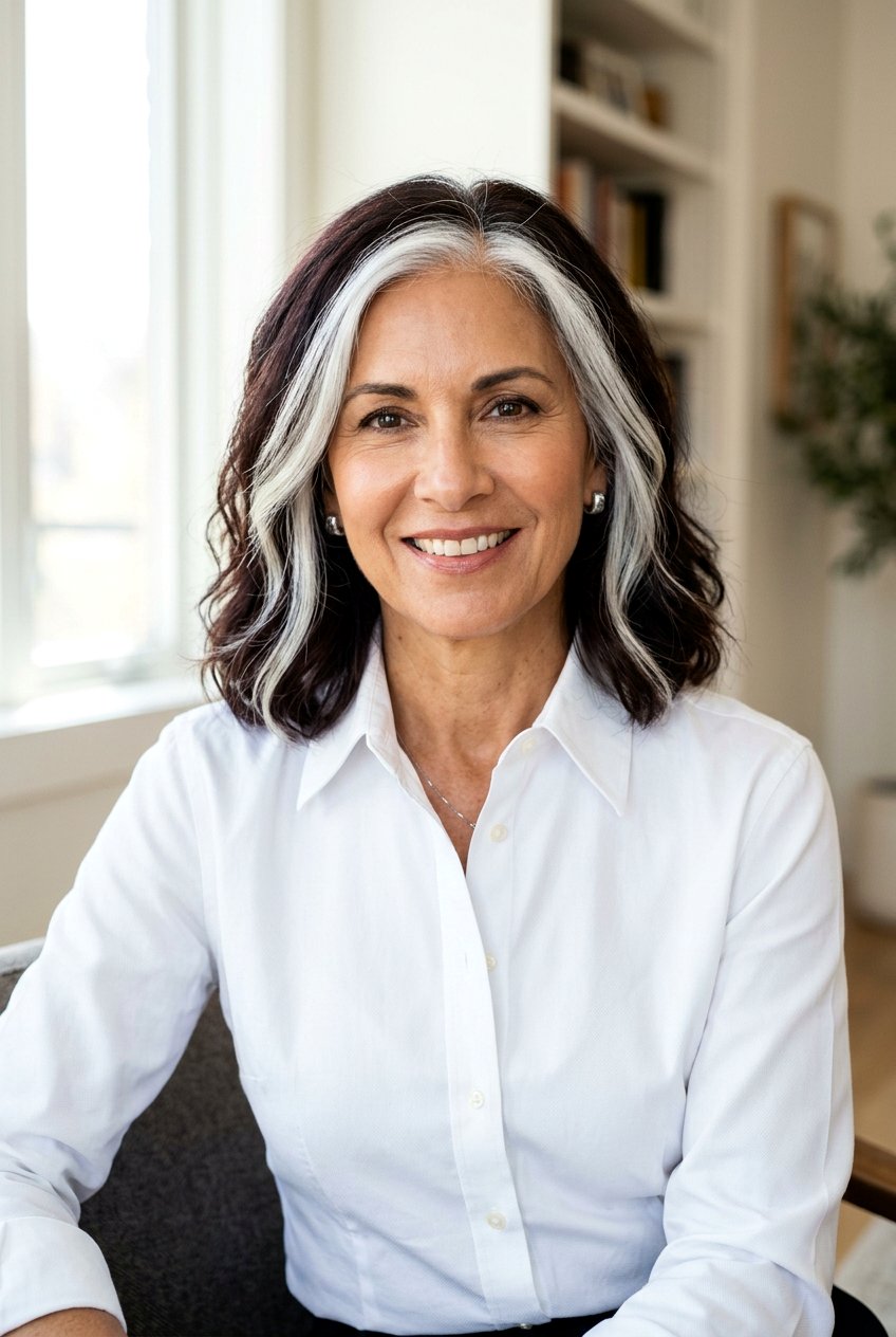 Icy White Face Framing - 20 face framing highlights for women over 50 - 20 face framing highlights for women over 50