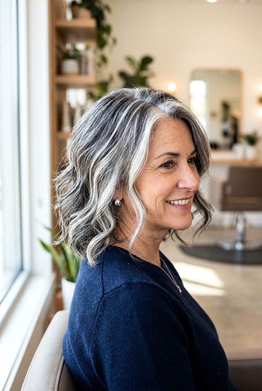 Icy blonde highlights for salt and pepper hair - 20 blonde gray blending highlights - 20 blonde gray blending highlights