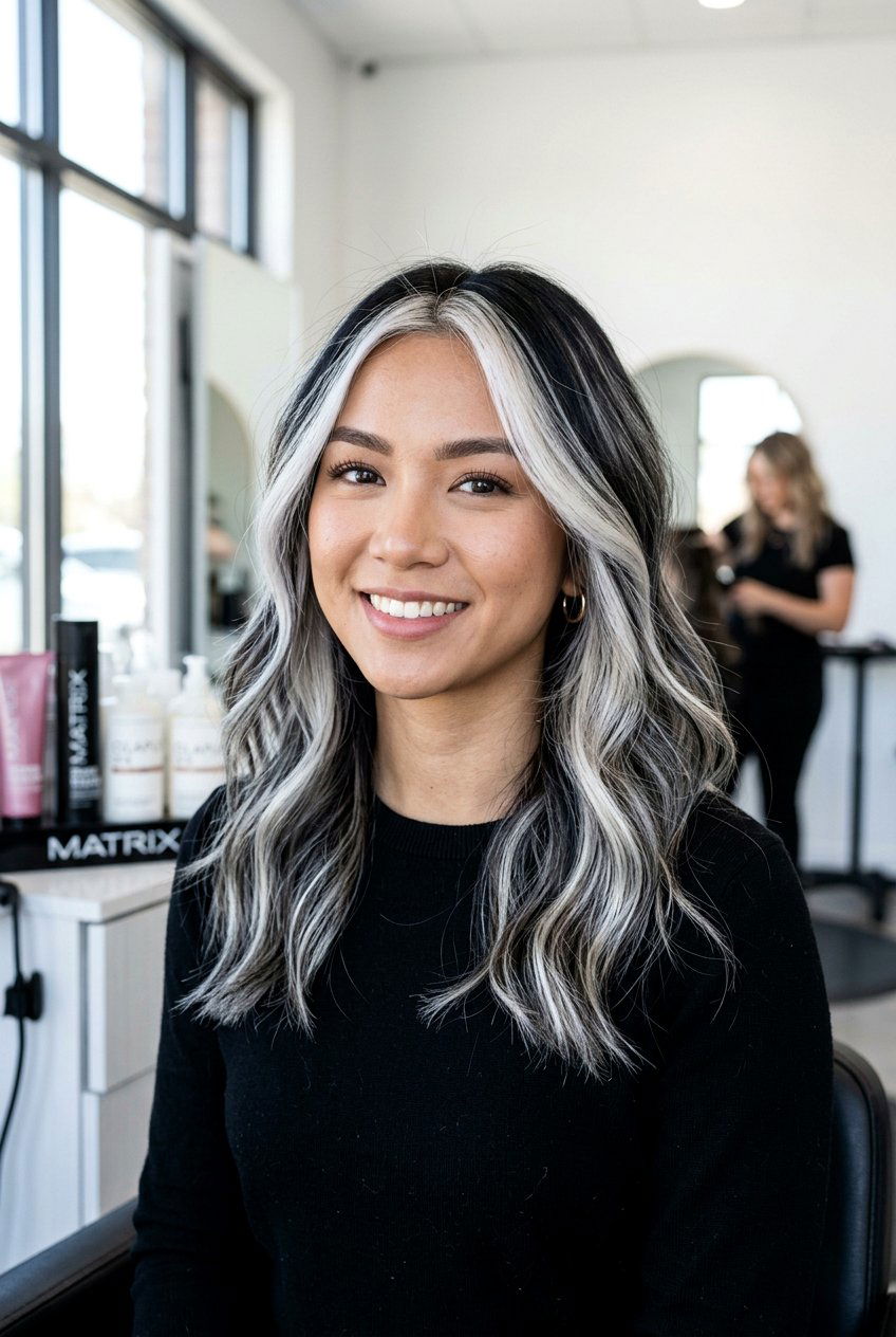 Icy blonde highlights on black hair - 20 blonde highlights on black hair - 20 blonde highlights on black hair