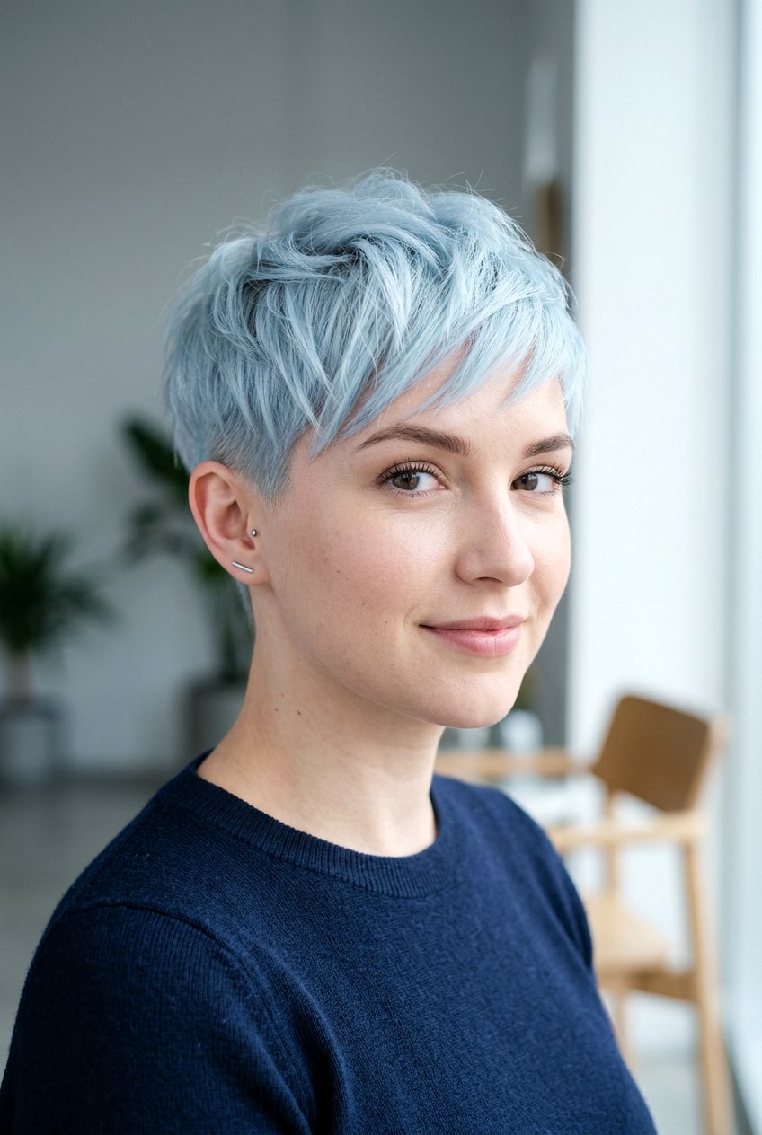 Icy blue short hair - 20 hair color ideas for short hair - 20 hair color ideas for short hair