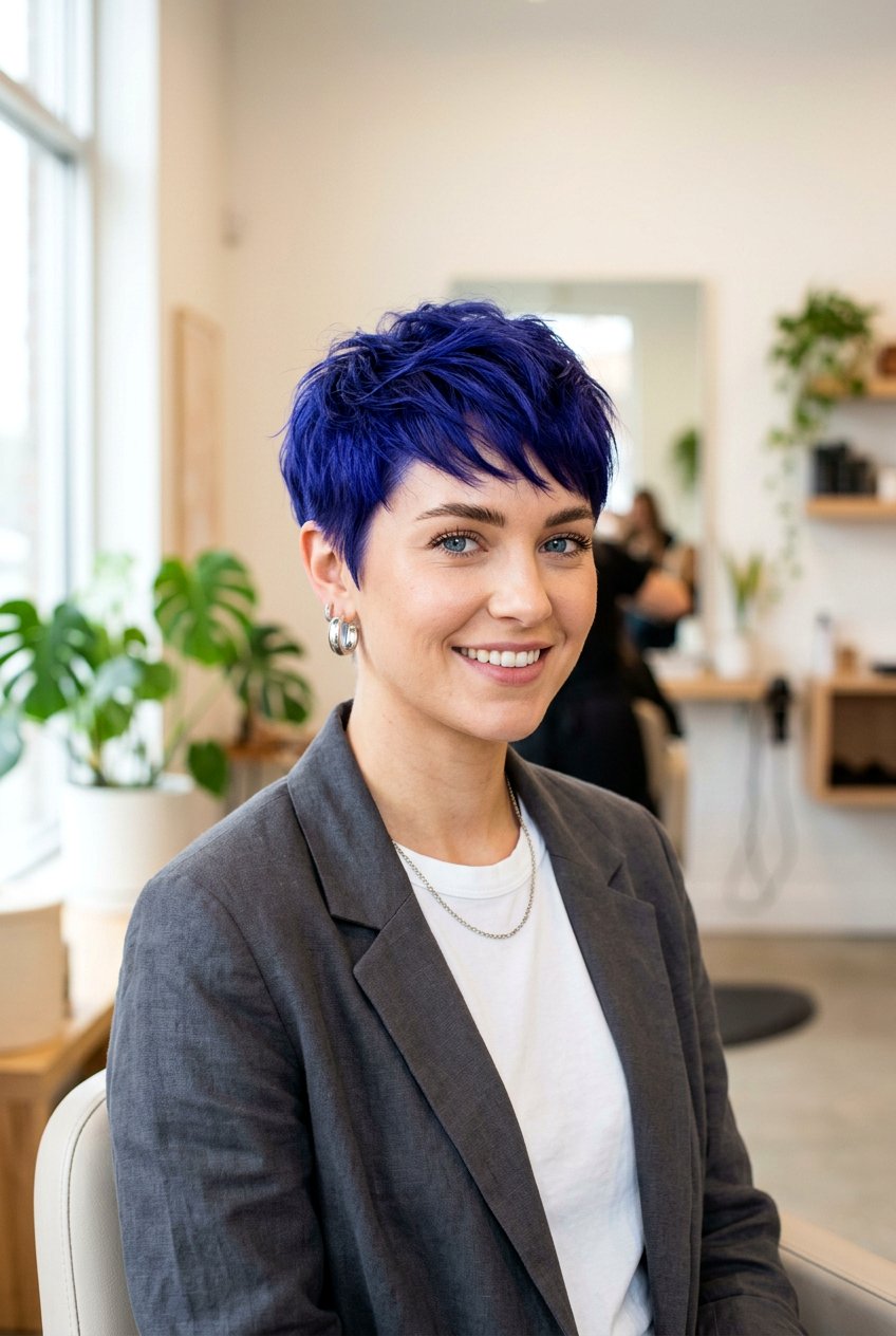 Indigo Hair Color on Short Pixie Cut - 20 indigo hair color ideas - 20 indigo hair color ideas