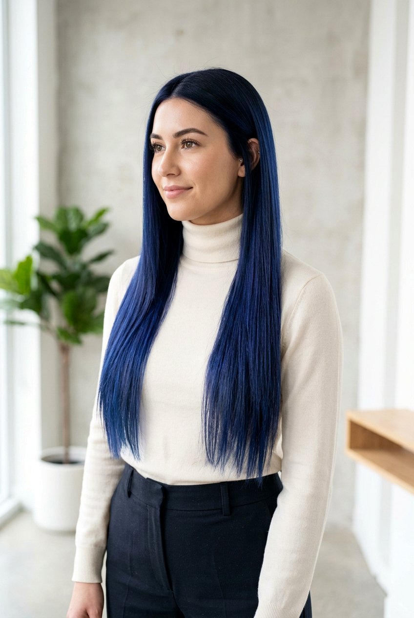 Indigo Root Smudge Hair Color - 20 indigo hair color ideas - 20 indigo hair color ideas