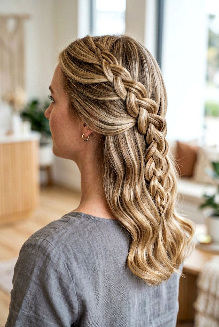 Infinity Braid Detail - 20 overnight braid curls for medium hair - 20 overnight braid curls for medium hair