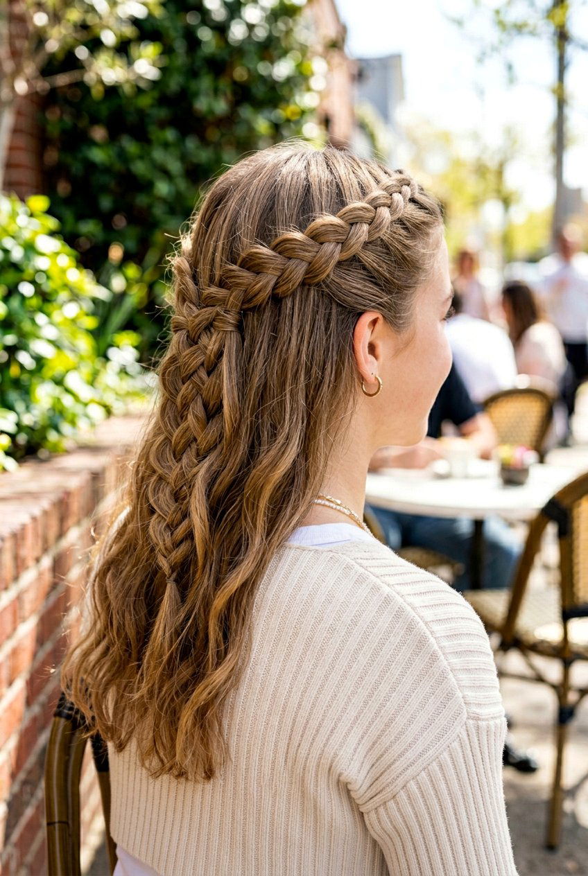 Infinity Braid Half Up Hairstyle - 20 braided half up hairstyle for school - 20 braided half up hairstyle for school