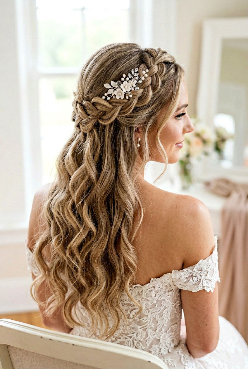 Infinity Braid Half Up Style - 20 bridal hairstyle with romantic braid - 20 bridal hairstyle with romantic braid