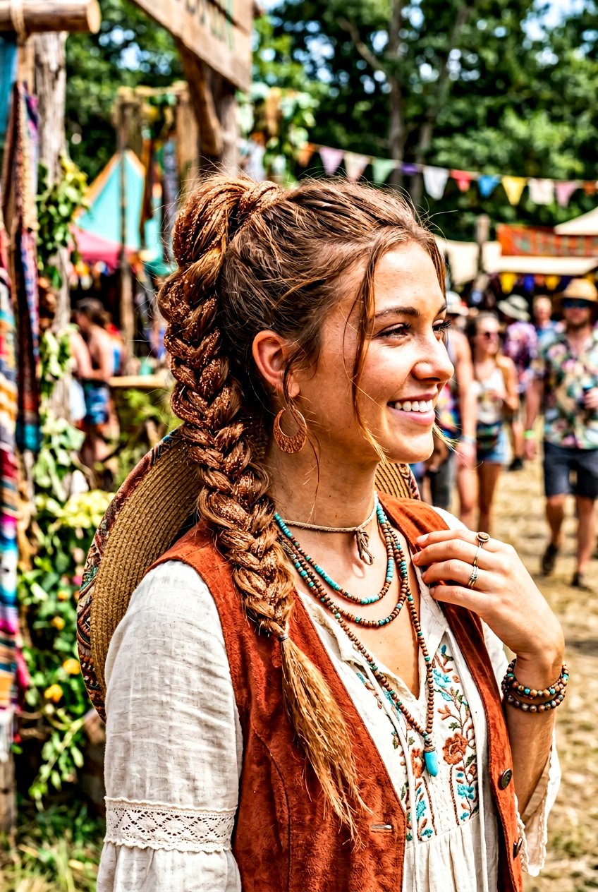 Infinity Braid Ponytail With Metallic Glitter - 20 festival braid ponytail with glitter - 20 festival braid ponytail with glitter