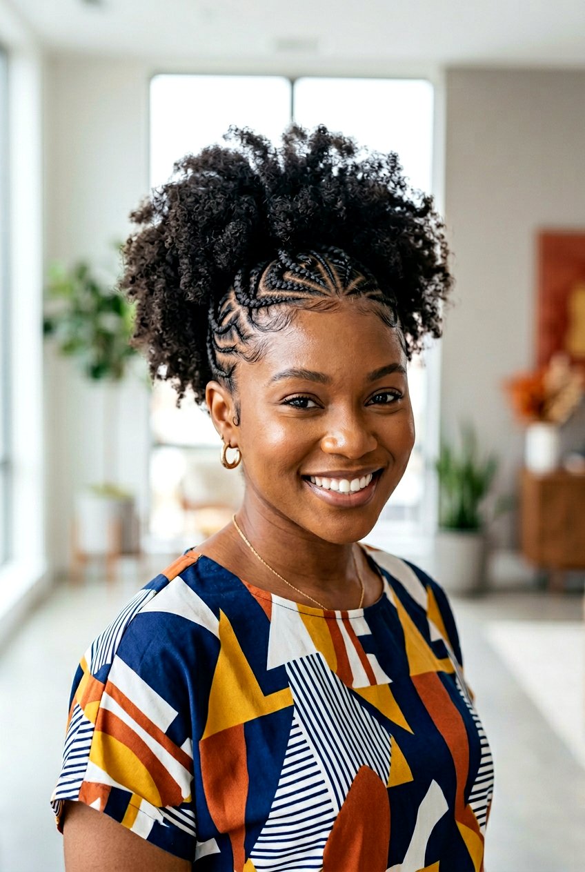 Infinity Braids Afro Puff Ponytail - 20 afro puff ponytail with braids - 20 afro puff ponytail with braids