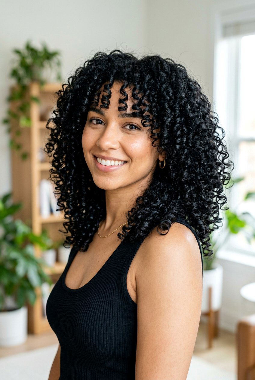 Ink Black Curly Hair - 20 ink black hair color - 20 ink black hair color