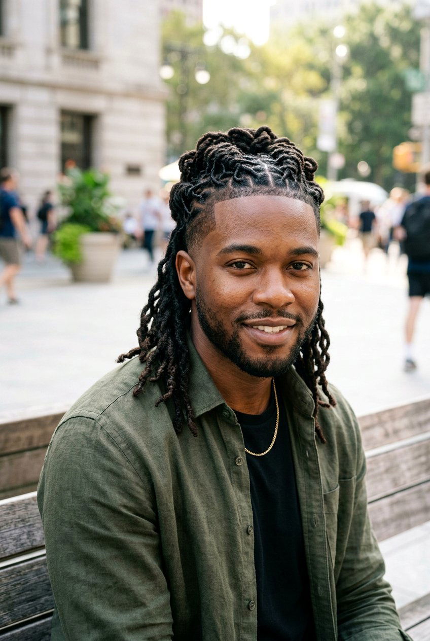 Inter Braided Dreadlocks - 20 dreadlock styles for black men - 20 dreadlock styles for black men