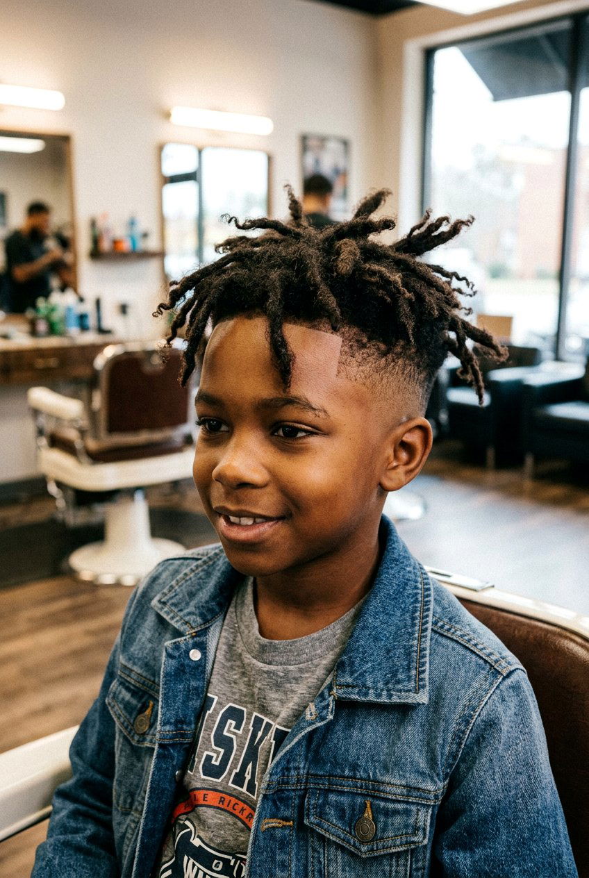 Interlocking Starter Locs with Skin Fade Taper - 20 boys starter loc styles with taper fade - 20 boys starter loc styles with taper fade