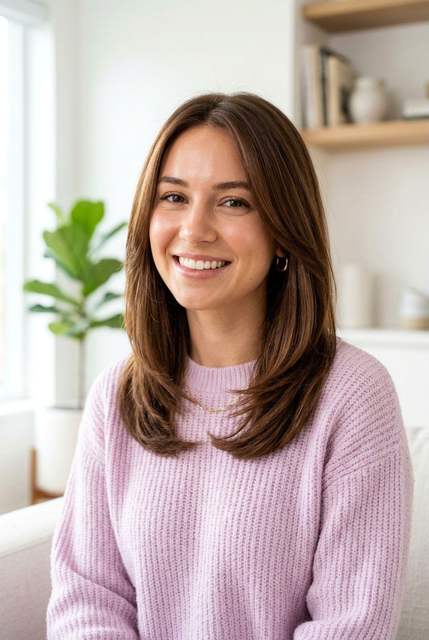 Internal Layered Mid Length Cut - 20 modern mom haircut for thick hair - 20 modern mom haircut for thick hair