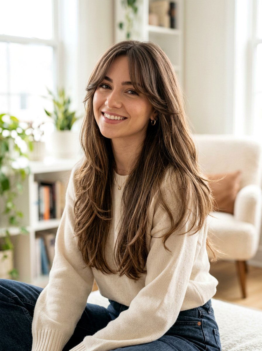 Internal Layers Haircut With Curtain Bangs - 20 internal layers haircut - 20 internal layers haircut