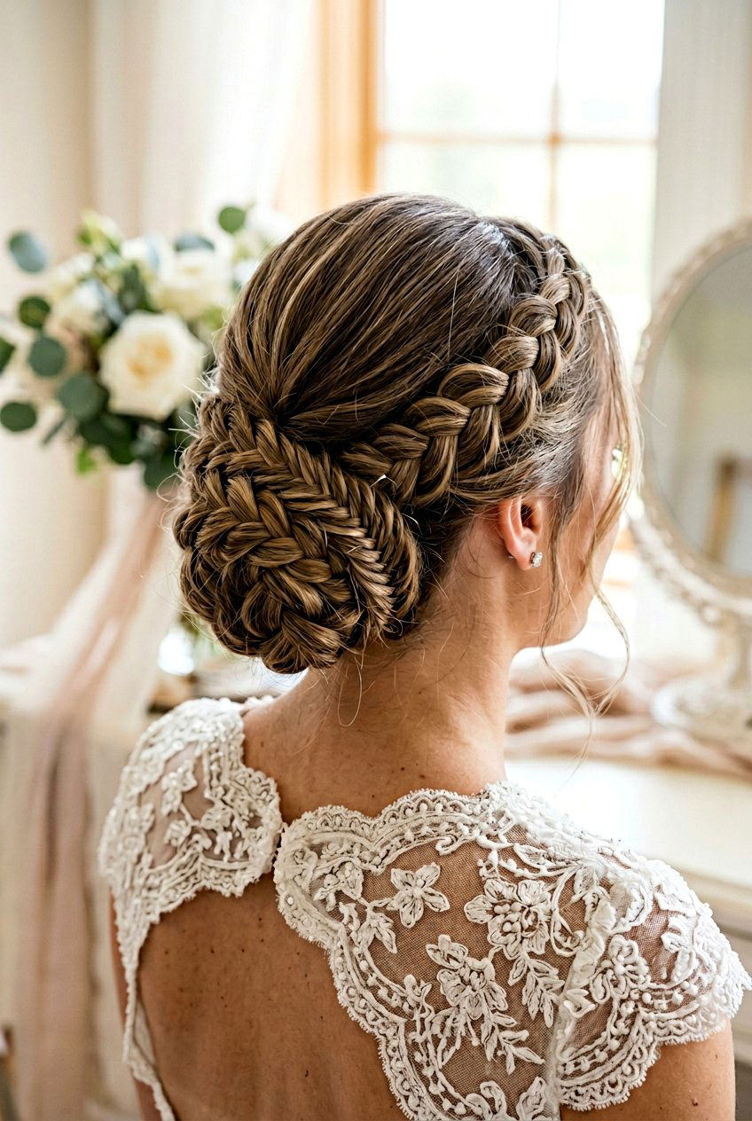 Intertwined Triple Braid - 20 boho bridal updo for long hair - 20 boho bridal updo for long hair