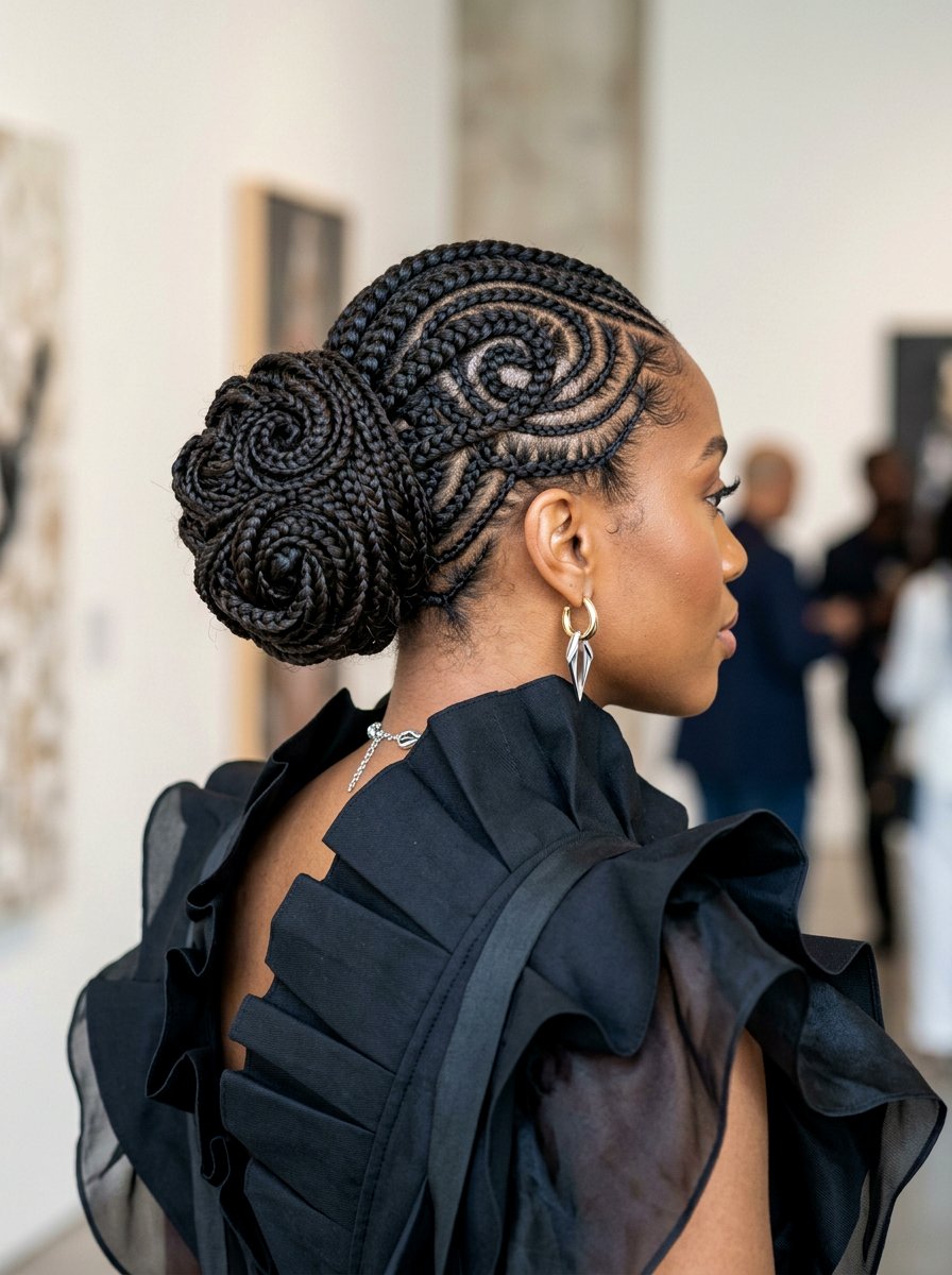 Intricate Stitch Braid Bun - 20 stitch braids into bun - 20 stitch braids into bun