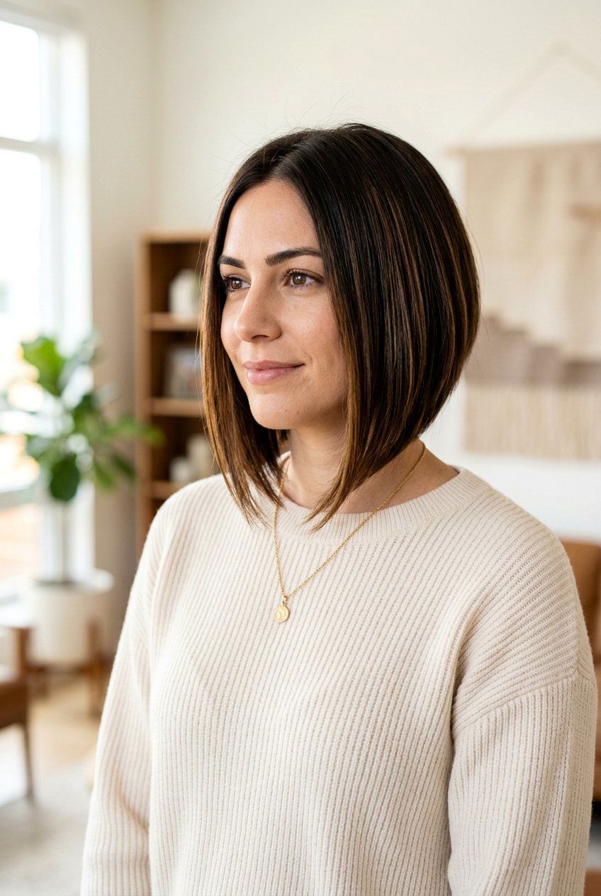 Inverted Angled Bob - 20 school hairstyle for short bob hair - 20 school hairstyle for short bob hair