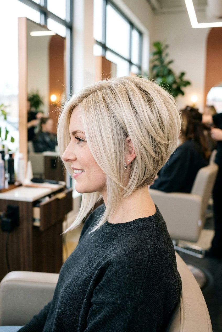 Inverted Bob - 20 hairstyles for chubby faces - 20 hairstyles for chubby faces