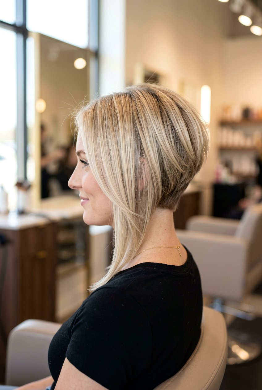 Inverted Bob - 20 short haircuts for round faces - 20 short haircuts for round faces