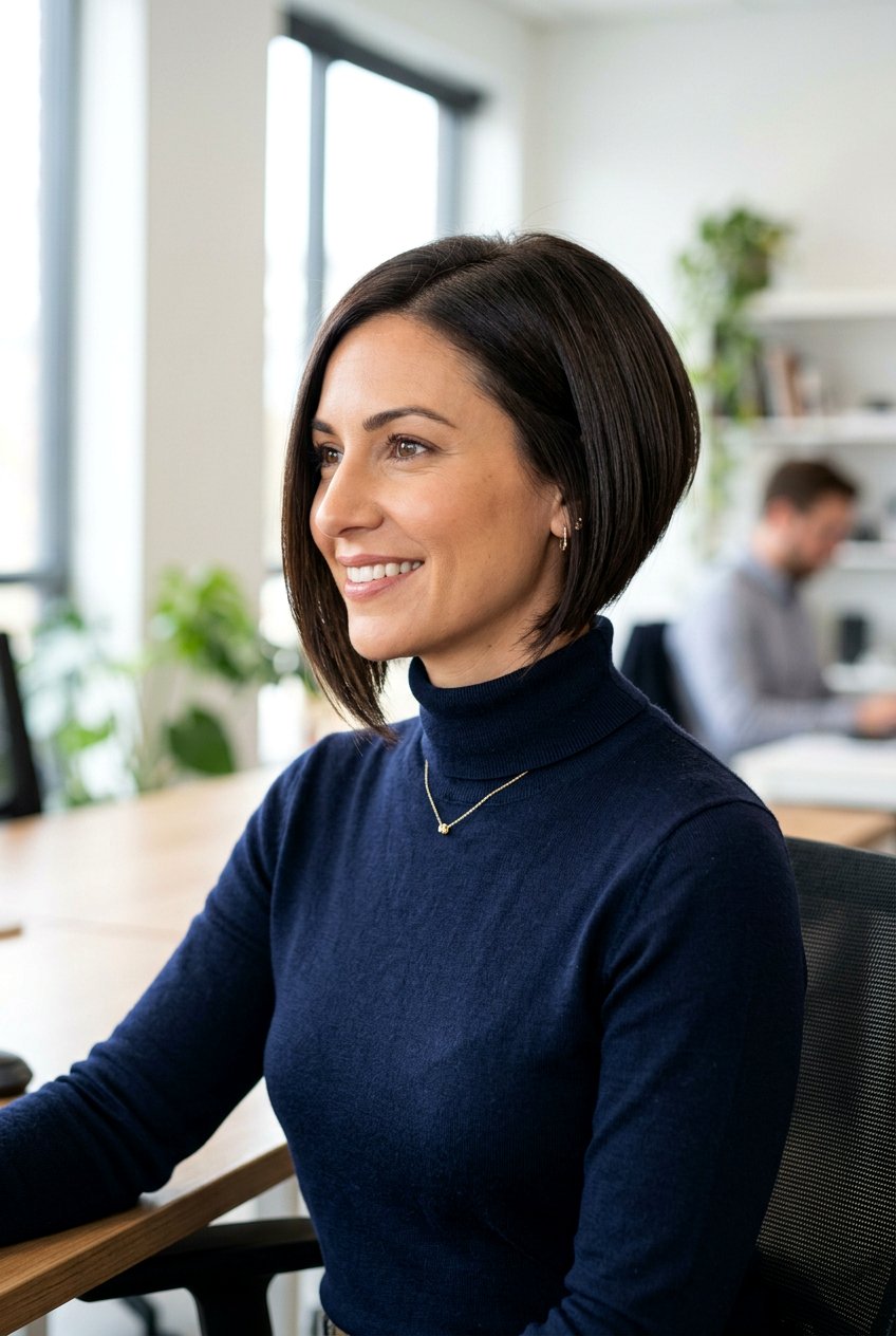 Inverted Bob - 20 haircut for frizzy hair women - 20 haircut for frizzy hair women