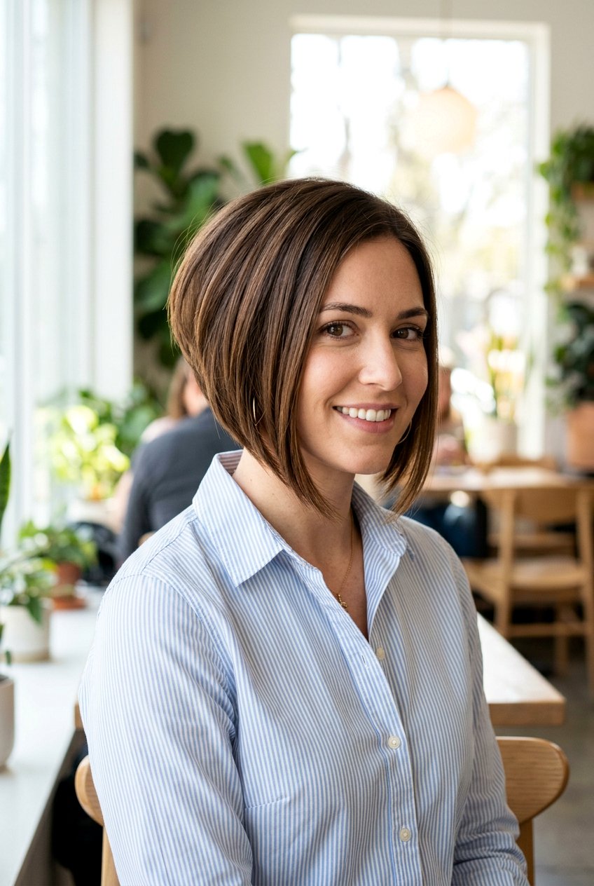 Inverted Bob - 20 low maintenance haircut for naturally gray women - 20 low maintenance haircut for naturally gray women