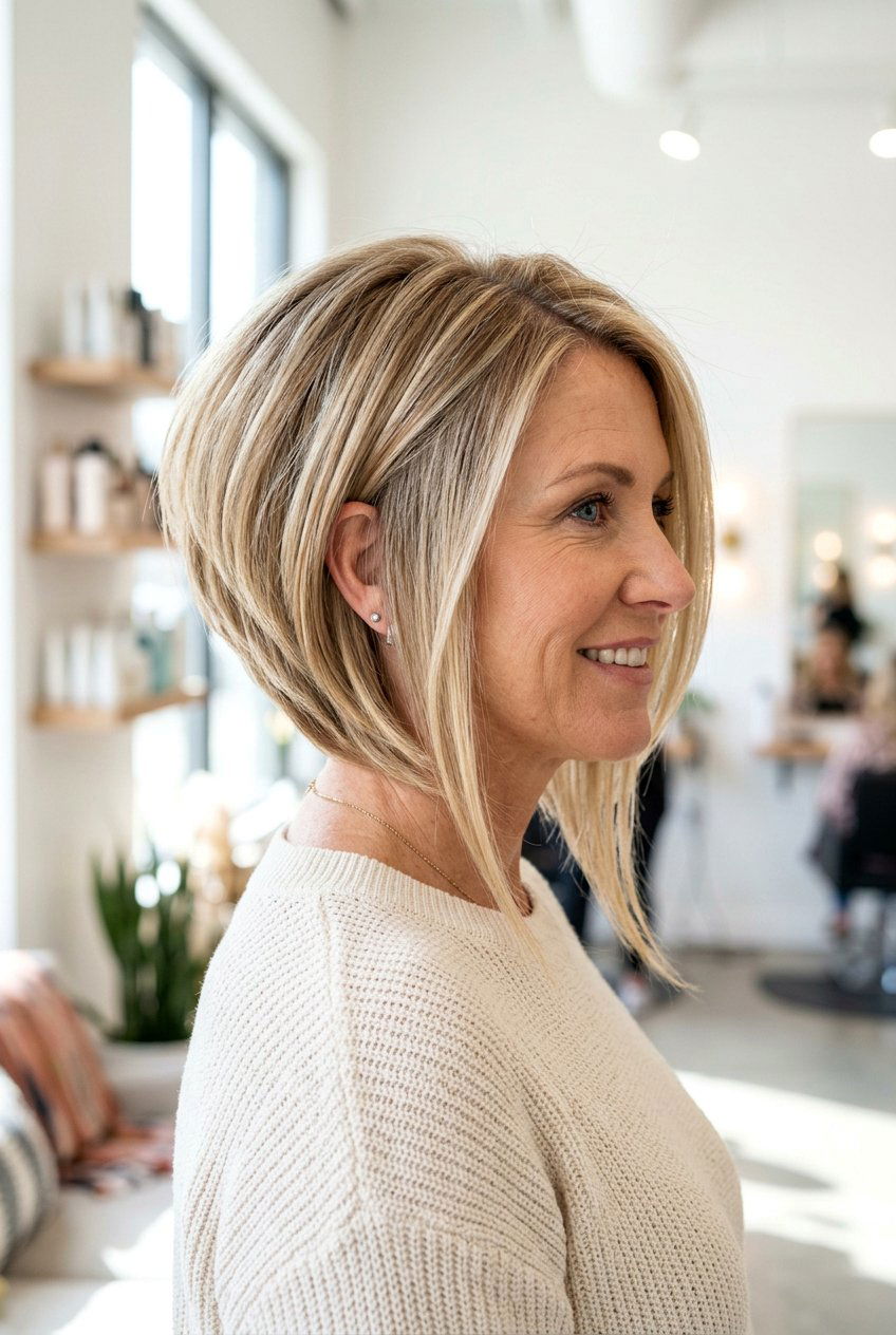 Inverted Bob - 20 best haircuts for women over 40 - 20 best haircuts for women over 40