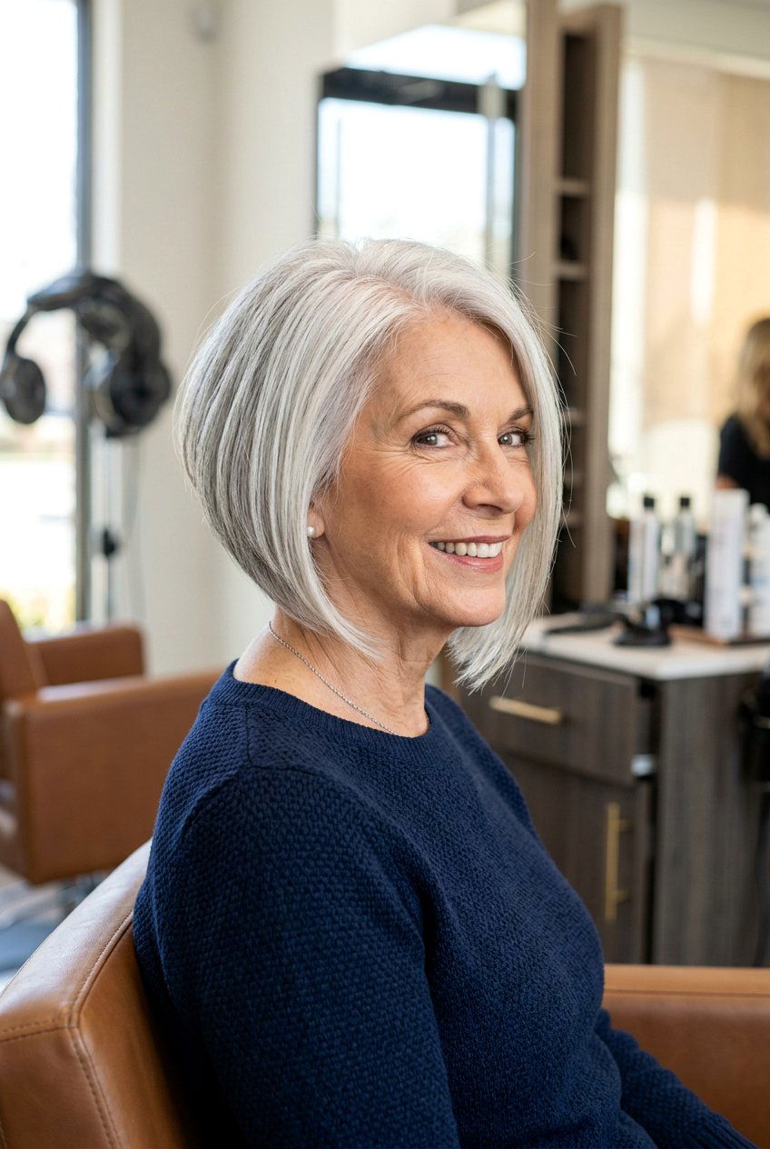 Inverted Bob Haircut - 20 short hairstyles for women over 70 - 20 short hairstyles for women over 70