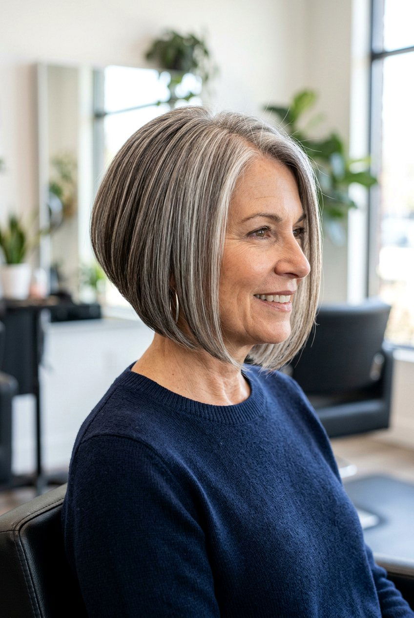 Inverted Bob Haircut - 20 short hairstyles for women over 50 - 20 short hairstyles for women over 50