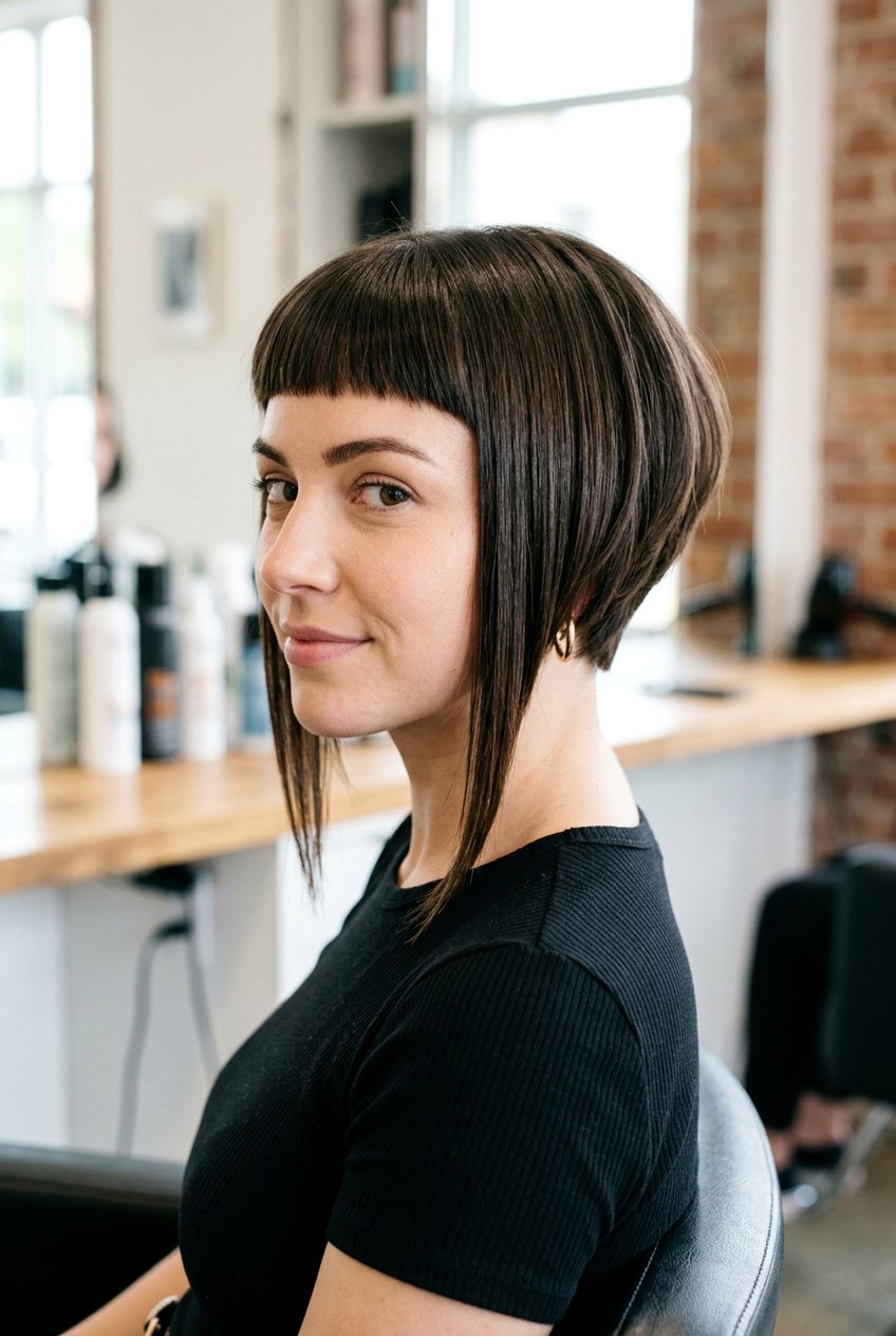 Inverted Bob With Baby Bangs - 20 baby bangs haircut for women - 20 baby bangs haircut for women