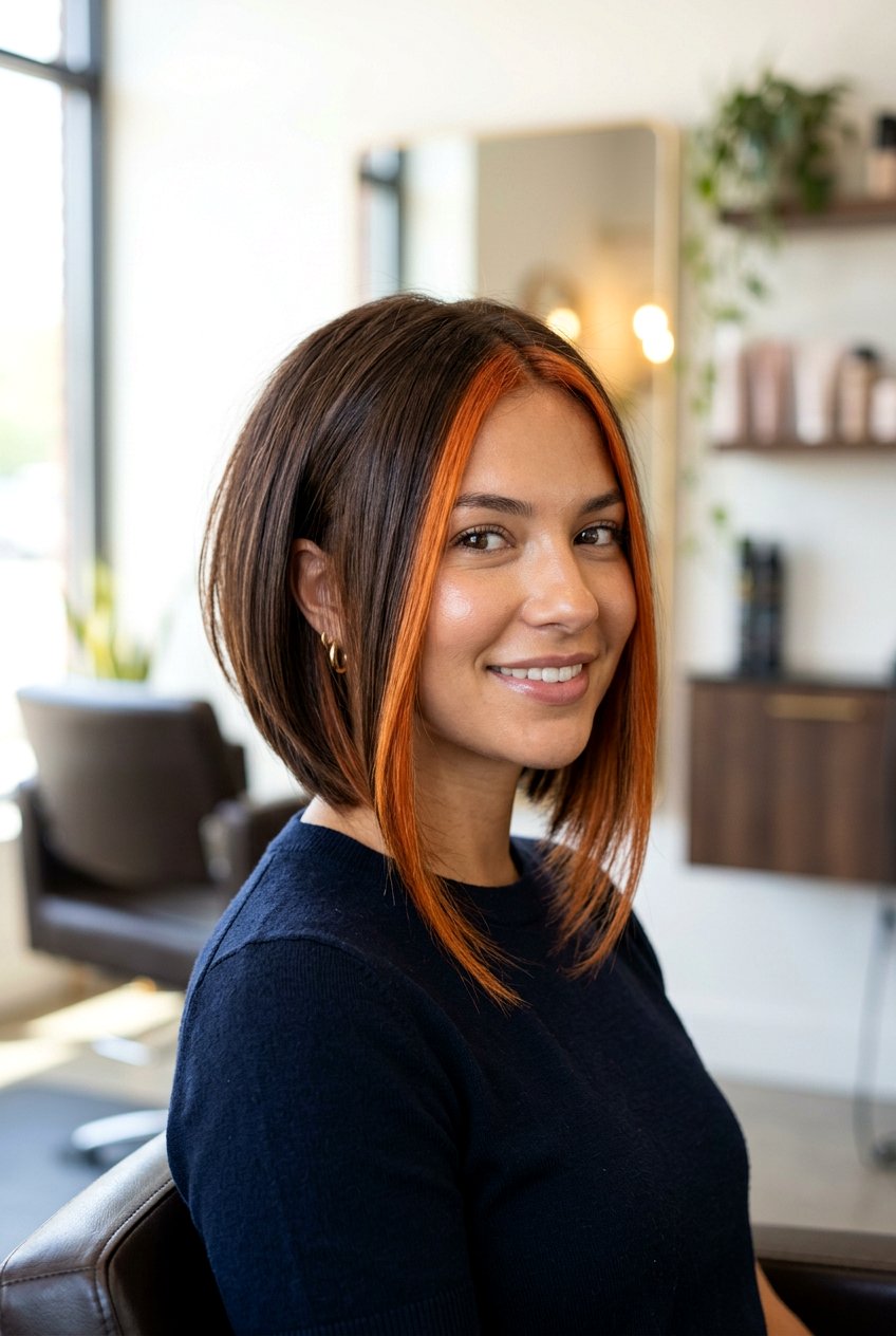 Inverted Bob With Copper Front Pieces - 20 chunky copper front pieces - 20 chunky copper front pieces