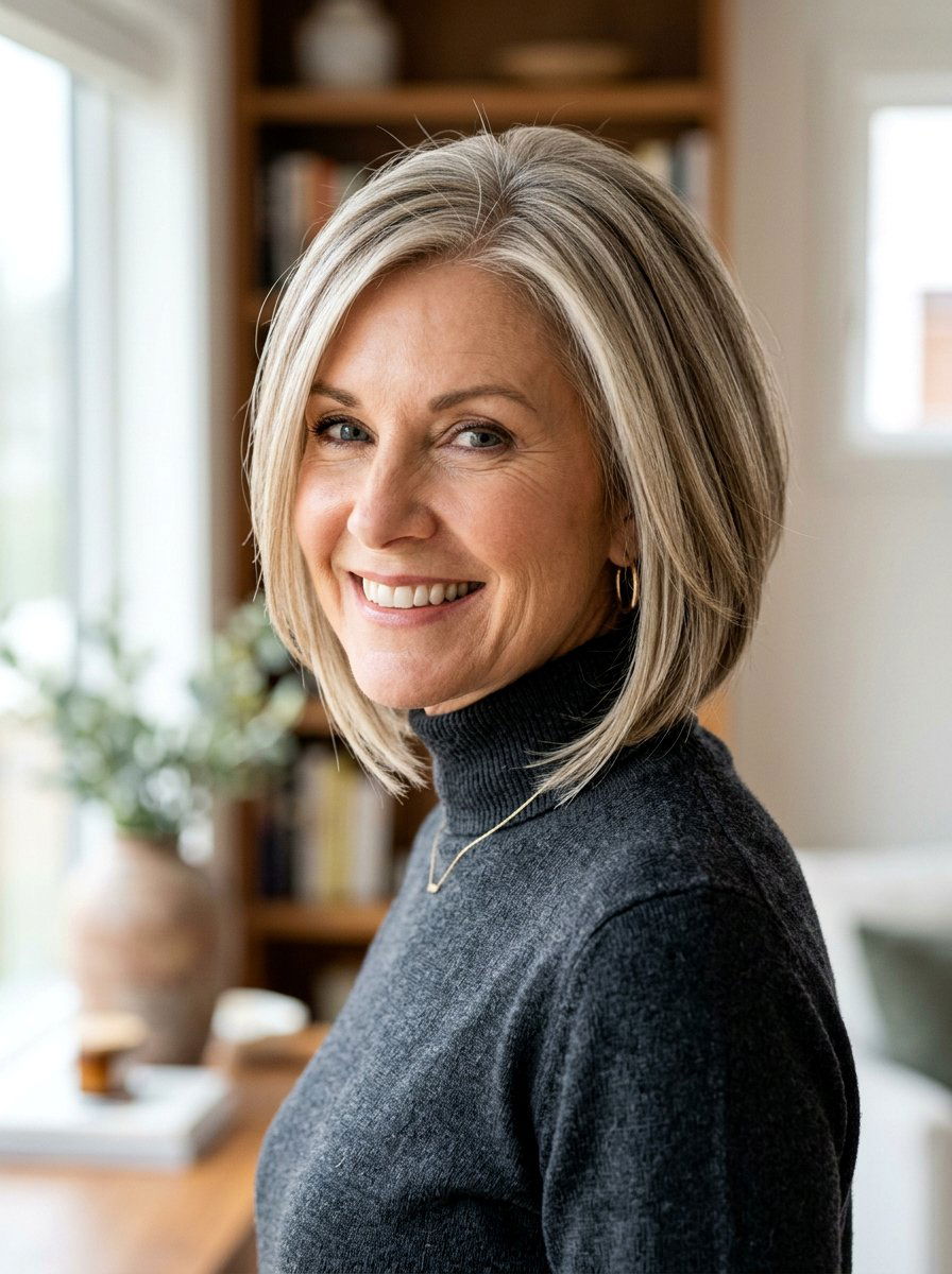 Inverted Bob With Subtle Layers - 20 soft layered bob for women over 50 - 20 soft layered bob for women over 50