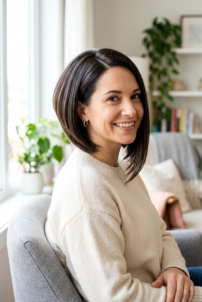 Inverted Bob for Postpartum Hair Loss - 20 haircuts for postpartum hair loss - 20 haircuts for postpartum hair loss