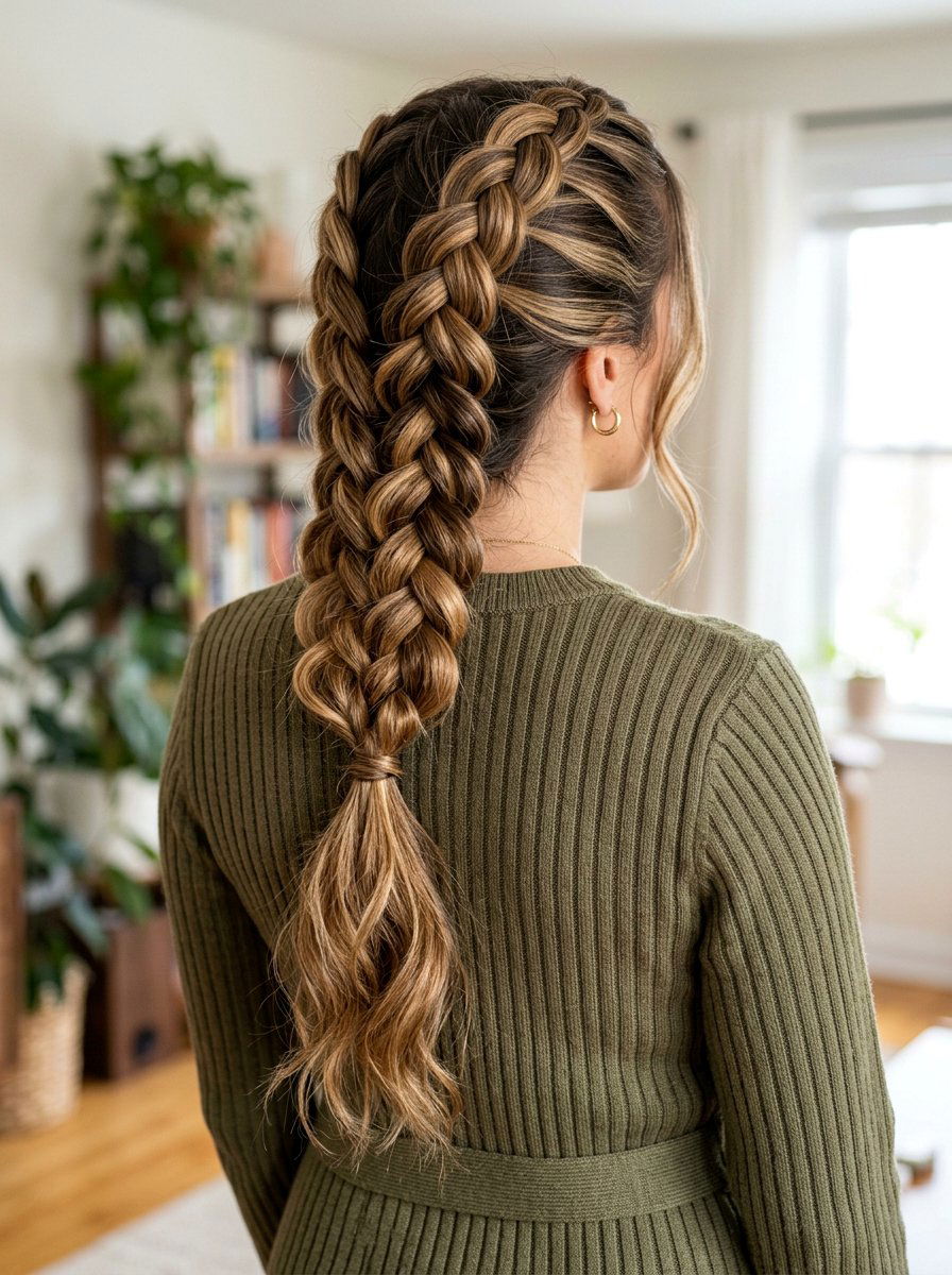 Inverted Braid Texture - 20 overnight braided ponytail waves - 20 overnight braided ponytail waves