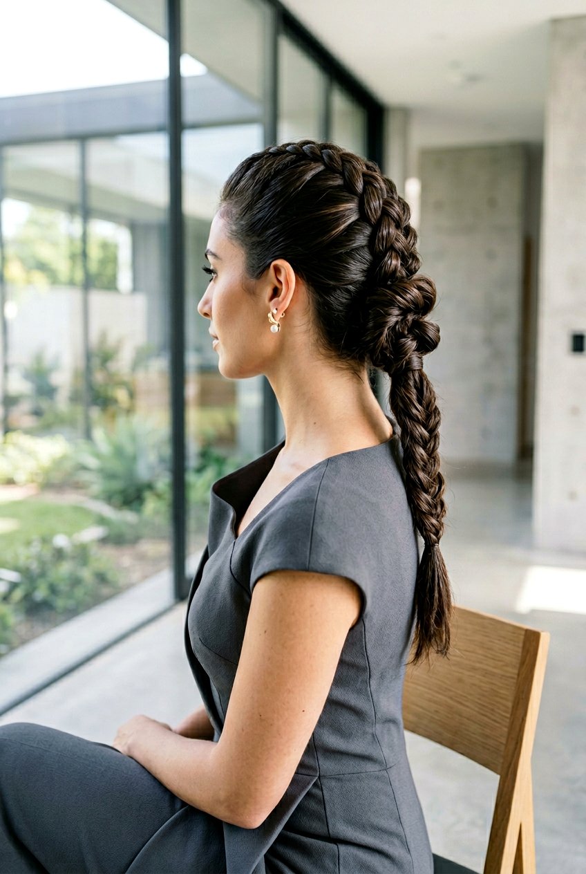 Inverted Braided Ponytail - 20 chic ponytail for mother of the bride - 20 chic ponytail for mother of the bride
