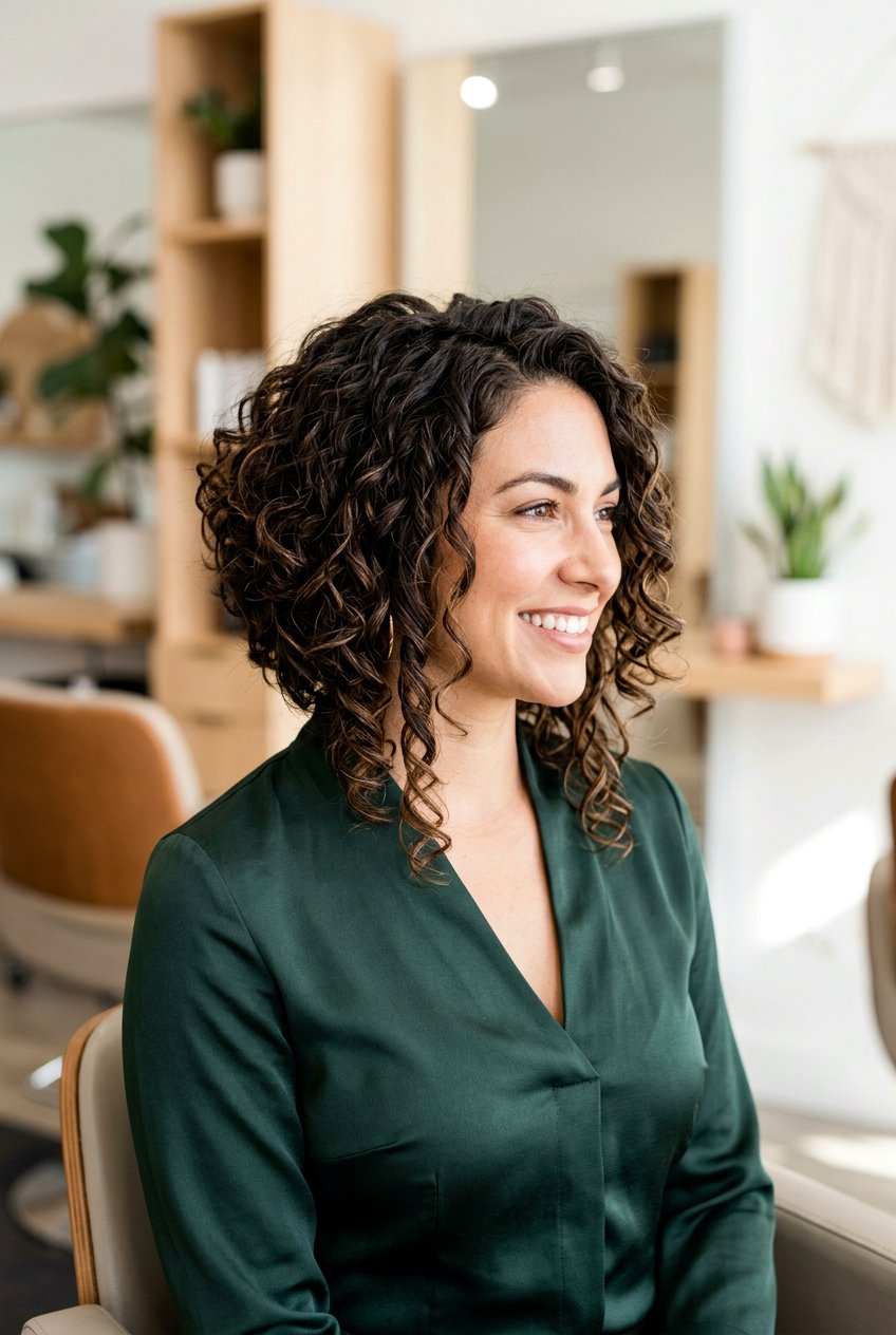 Inverted Curly Bob - 20 low maintenance haircut for curly thick hair - 20 low maintenance haircut for curly thick hair