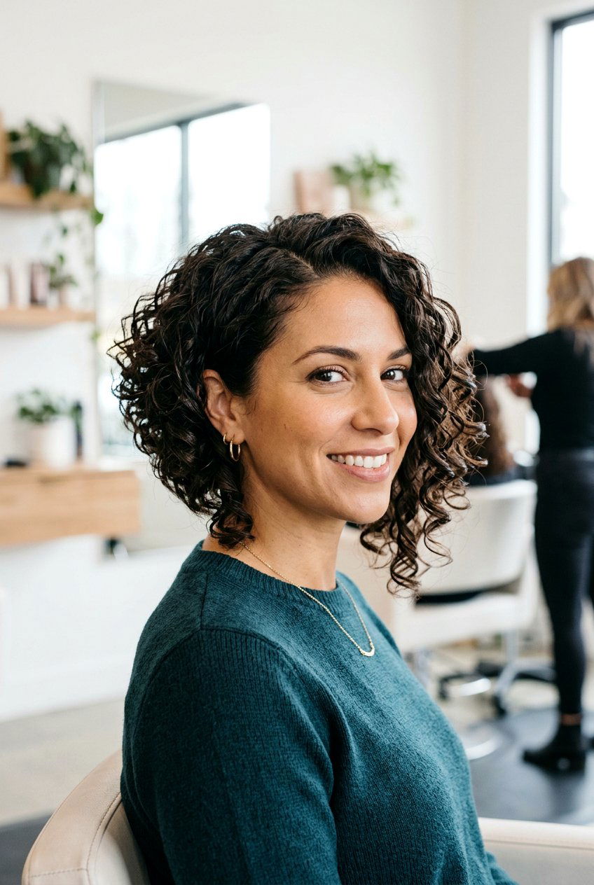 Inverted Curly Bob - 20 curly hairstyles for short hair - 20 curly hairstyles for short hair