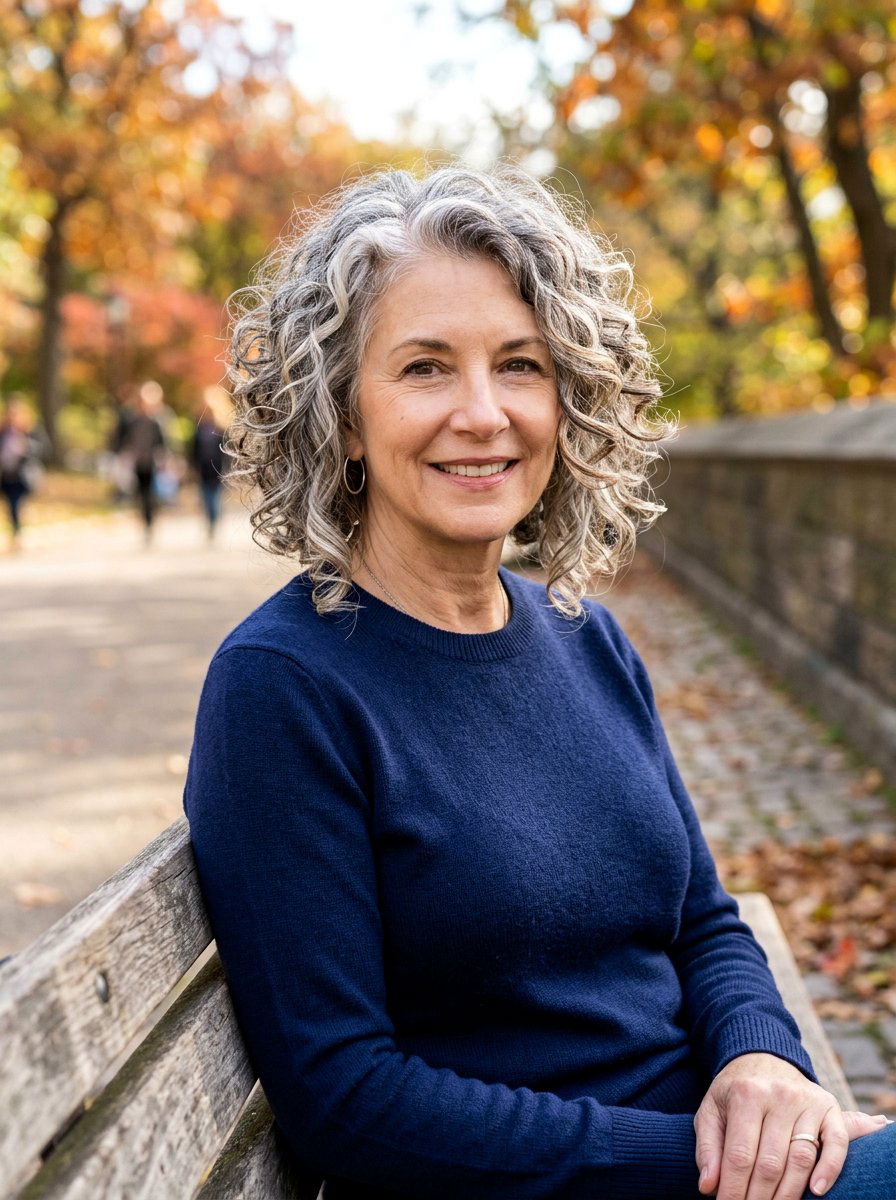 Inverted Curly Lob - 20 curly lob haircut for older women - 20 curly lob haircut for older women