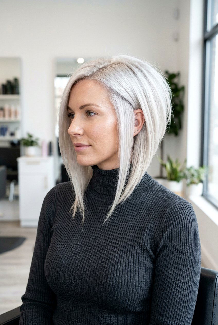 Inverted Icy Platinum Bob - 20 icy platinum bob - 20 icy platinum bob