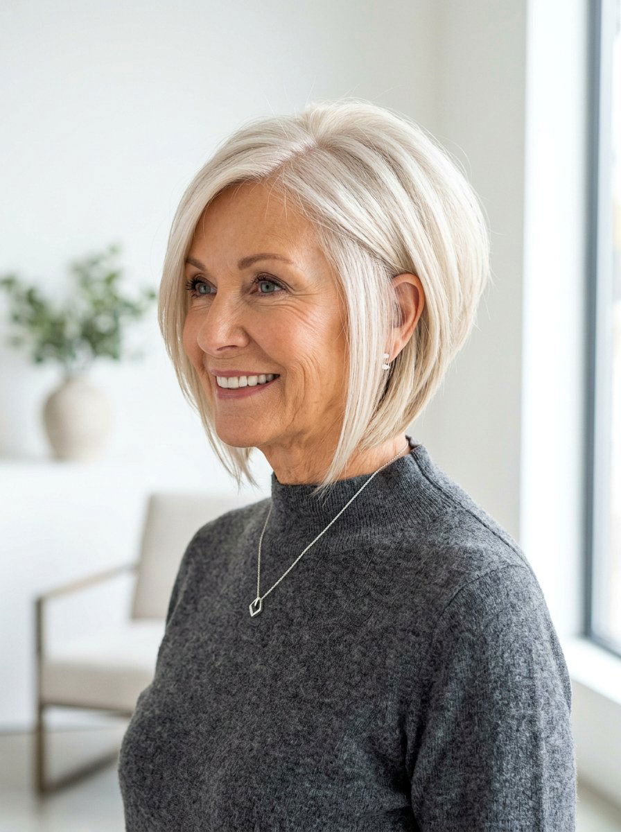 Inverted Layered Bob - 20 layered bob for women over 70 - 20 layered bob for women over 70