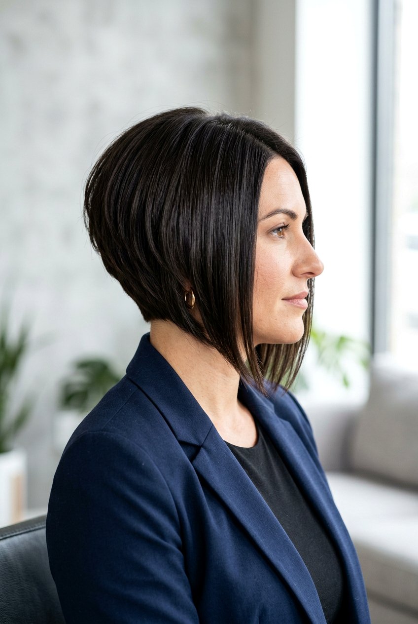 Inverted Layered Bob - 20 layered hairstyles for women over 50 - 20 layered hairstyles for women over 50