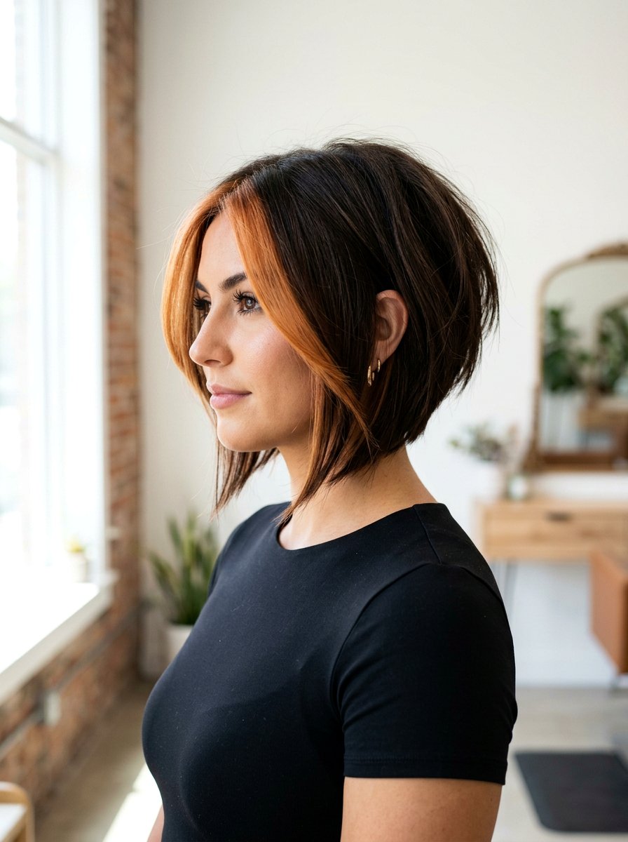 Inverted Layered Bob With Copper Money Piece - 20 copper money piece for layered bob - 20 copper money piece for layered bob