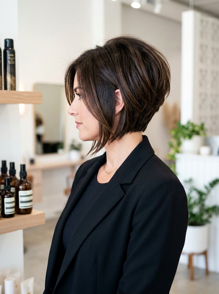 Inverted Layered Bob With Volume At Crown - 20 layered bob with volume at crown - 20 layered bob with volume at crown