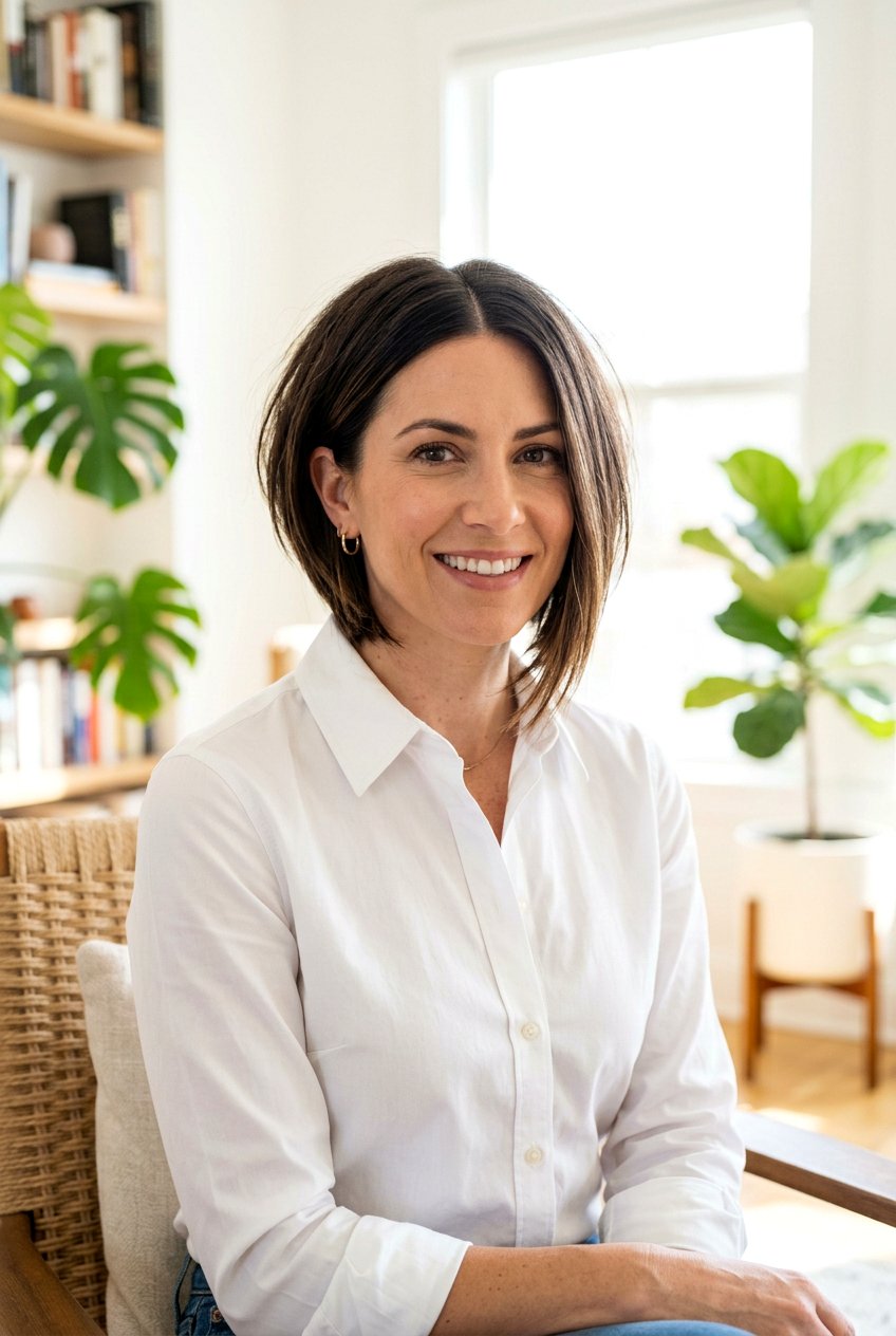 Inverted Mom Bob With Middle Part - 20 mom bob haircut with middle part - 20 mom bob haircut with middle part