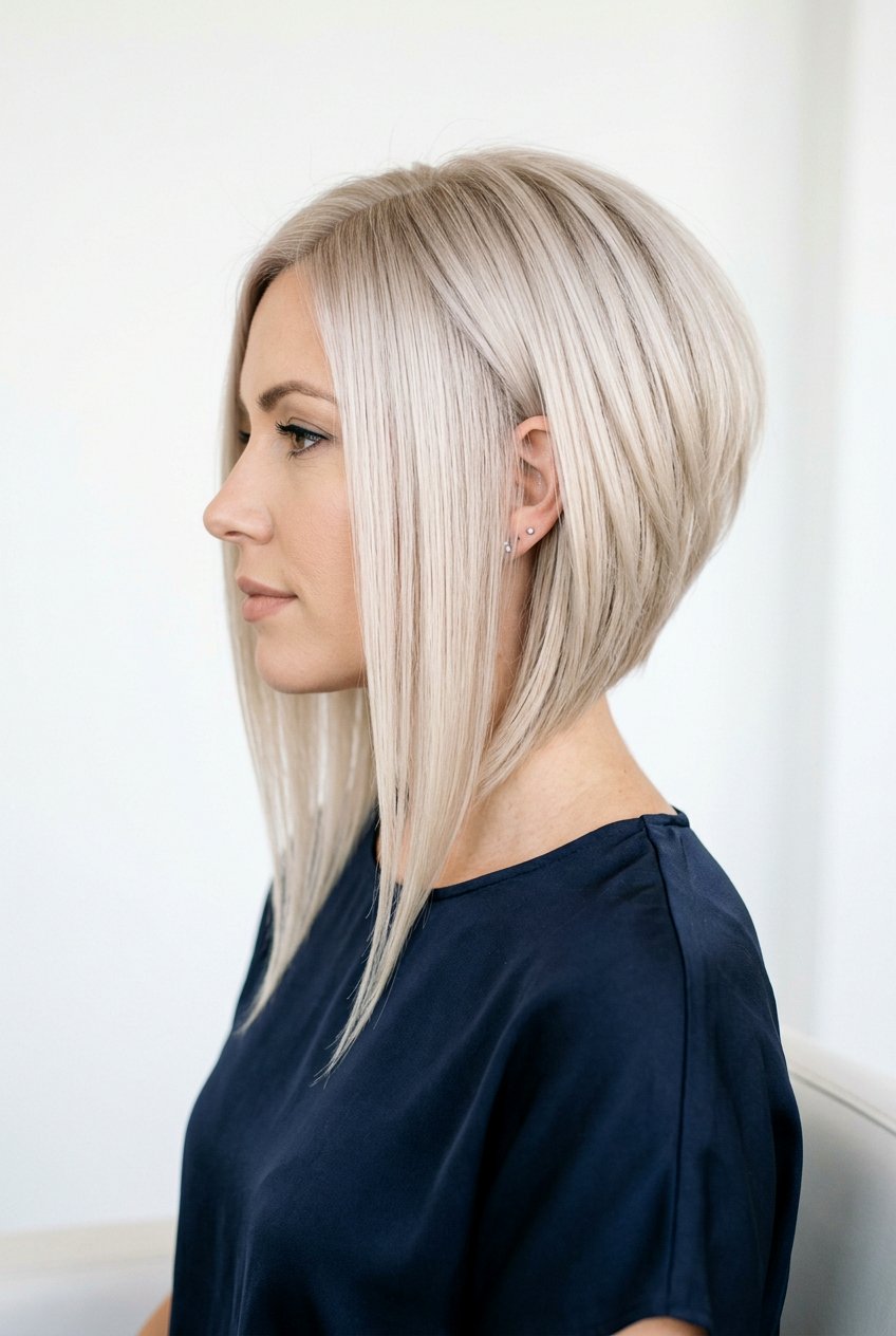 Inverted Pearl Blonde Bob - 20 pearl blonde bob - 20 pearl blonde bob