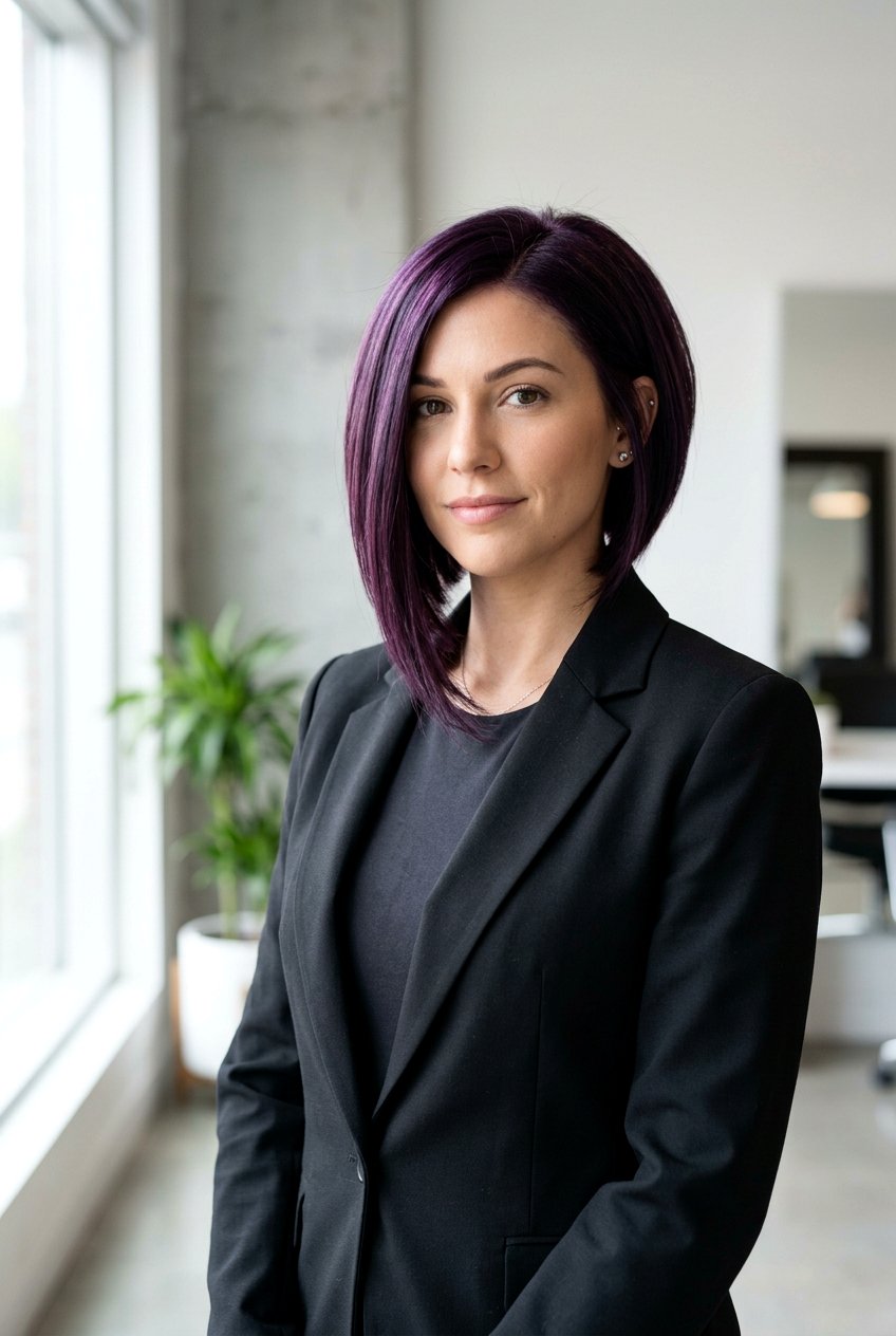 Inverted Plum Bob - 20 soft goth bob for women - 20 soft goth bob for women