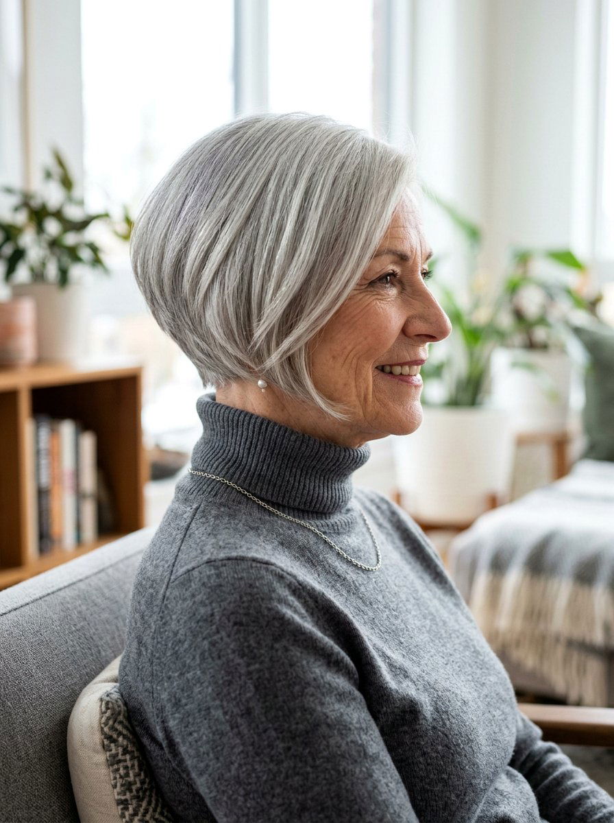 Inverted Silver Bob Haircut - 20 older women silver bob ideas - 20 older women silver bob ideas