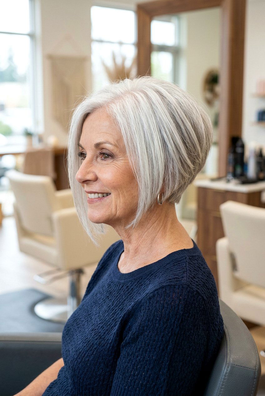 Inverted Stacked Bob - 20 no fuss haircuts for older women - 20 no fuss haircuts for older women