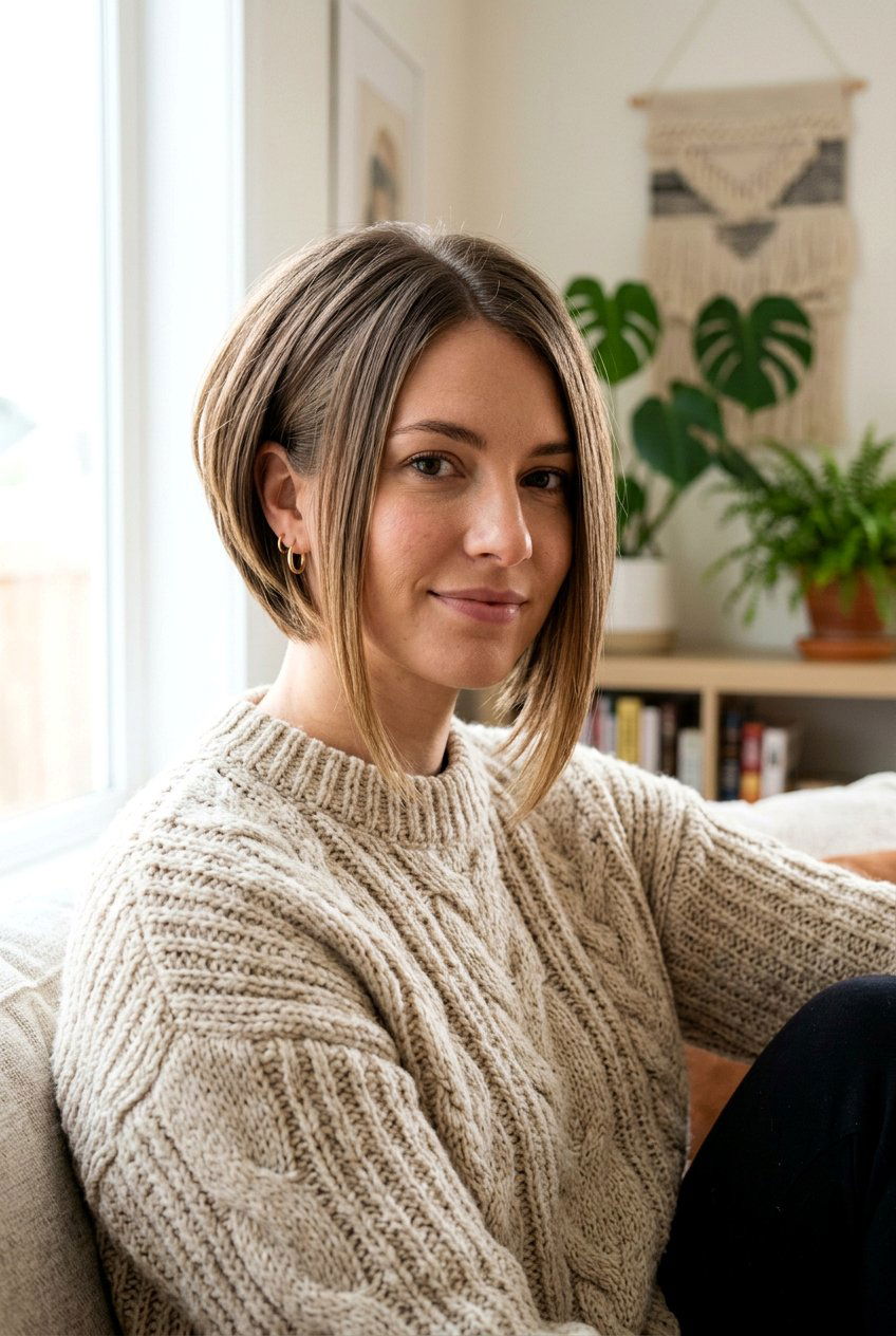 Inverted Stacked Bob - 20 low maintenance bob for moms - 20 low maintenance bob for moms