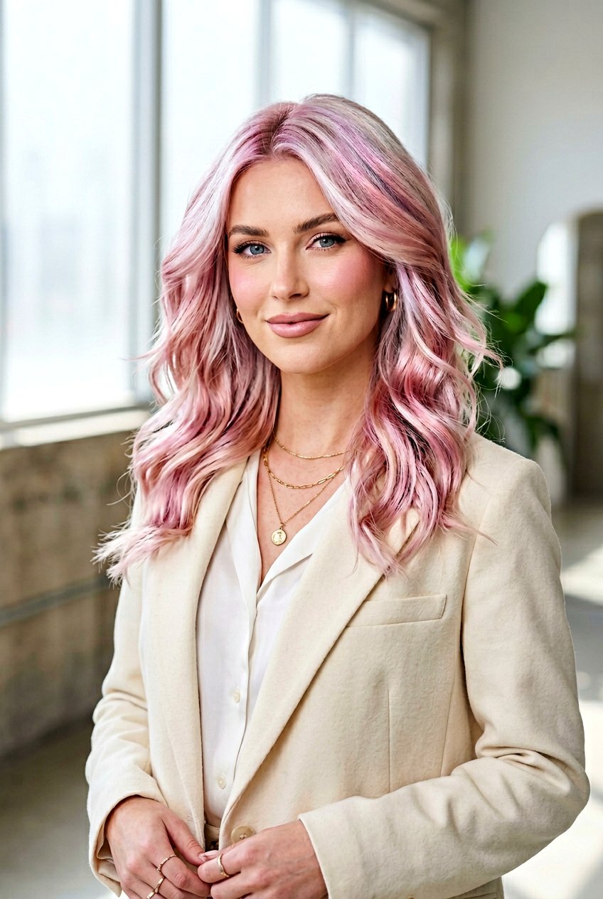 Iridescent Blonde With Pink Shimmer - 20 iridescent hair color - 20 iridescent hair color